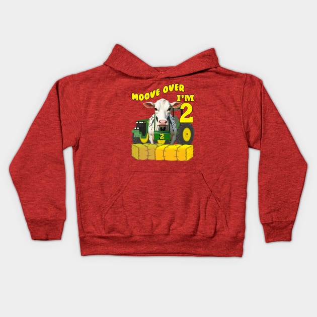 Kids Birthday 2 Years Old Farm Theme Kids Hoodie by tamdevo1